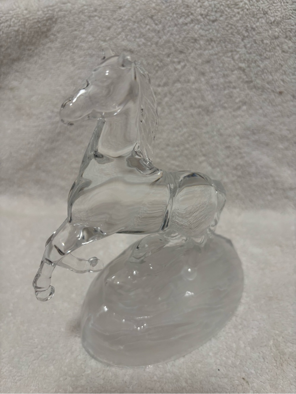 Clear Glass Horse Sculpture - Home Art